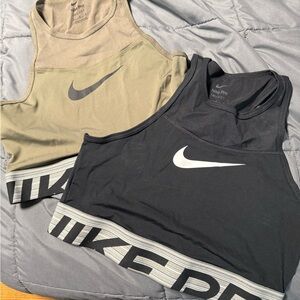 Nike Pro Sports Bra Duo in Black and Olive